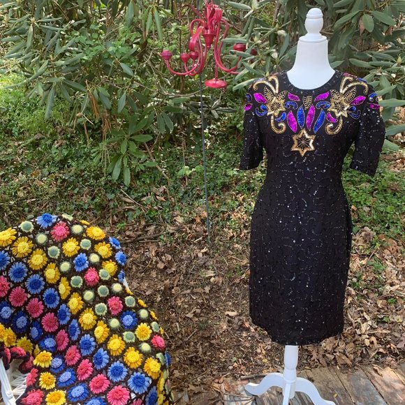 Awesome vintage sequined mini-dress - Picture 1 of 9